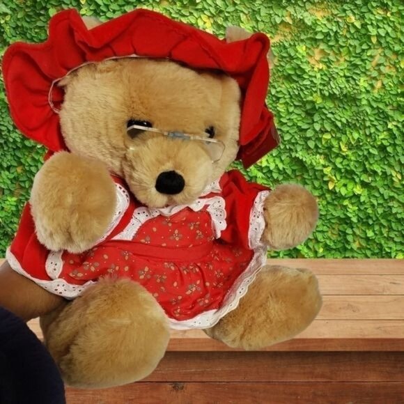 -Dakin Grandmother Bear Plush Glasses Sits 10" 1986 Grandma Stuffed Animal - Picture 2 of 6